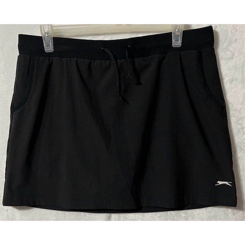 Slazenger Skort Womens XL Black Athletic Skirt Built-In Shorts Pockets